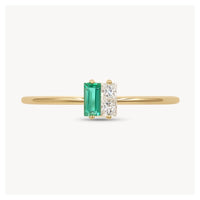 Emerald Diamond Twinkle Ring
