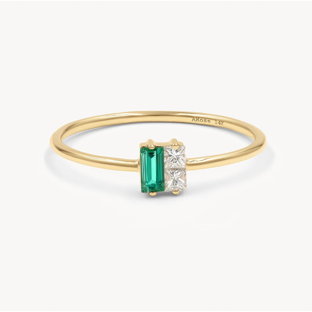 Emerald Diamond Twinkle Ring