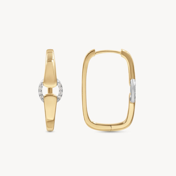 Two-Toned Diamond Buckle Earrings