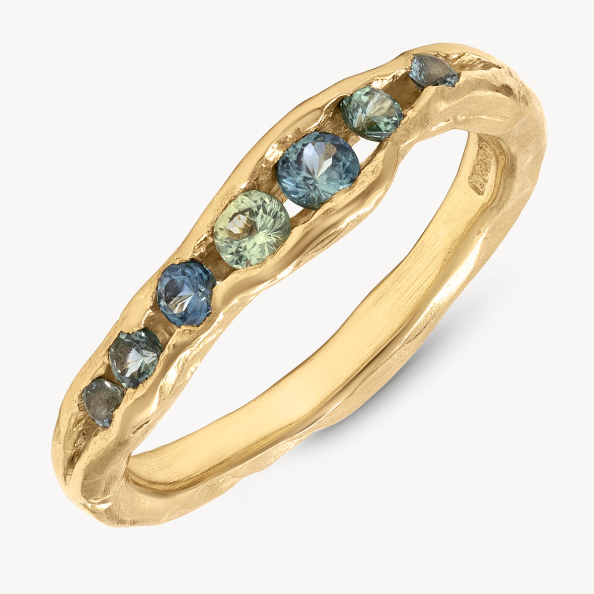 Emily Nixon Sapphire Half Channel Ring in 18K Yellow Gold | Audry Rose