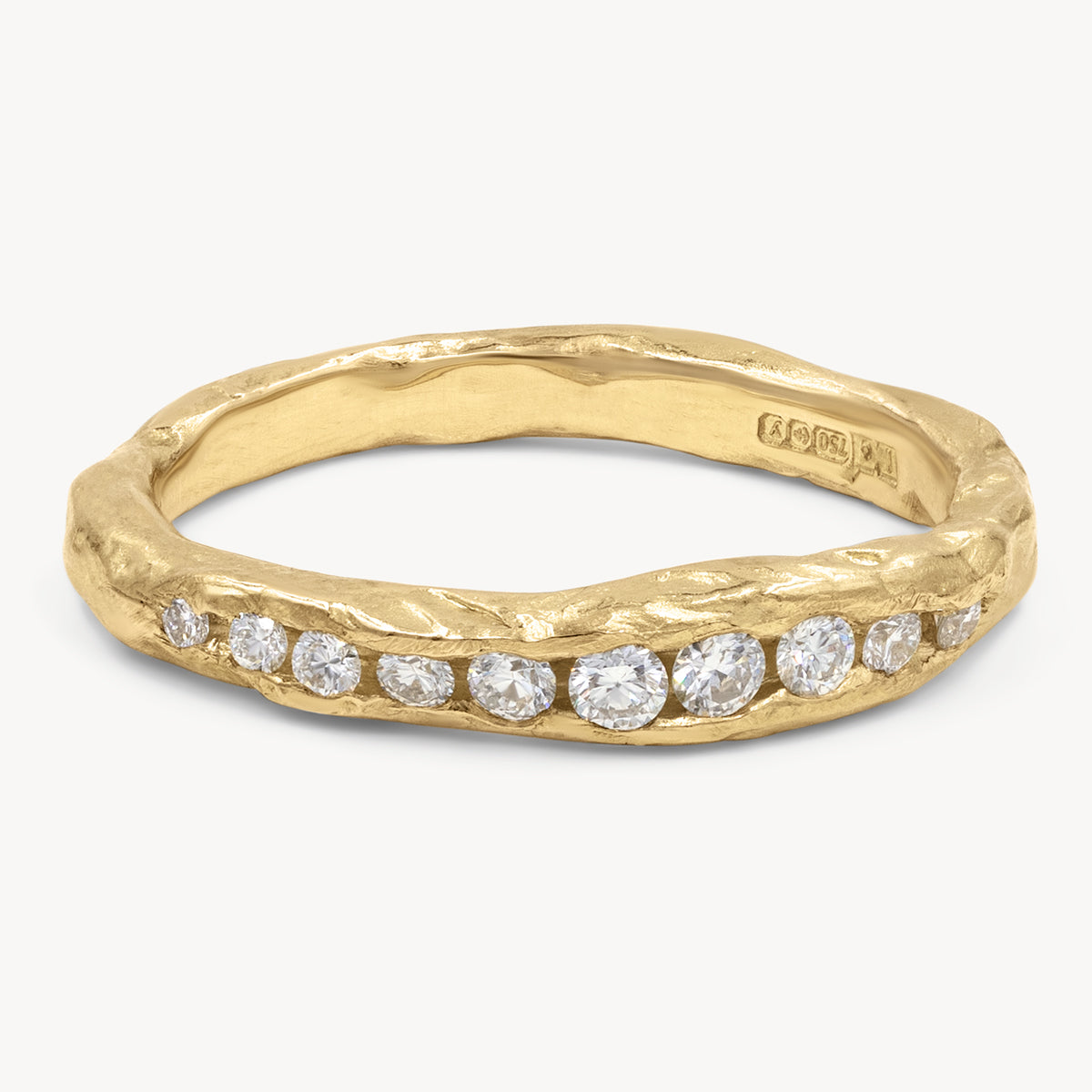 Emily Nixon Crested Half Channel Ring in 18K Yellow Gold | Audry Rose
