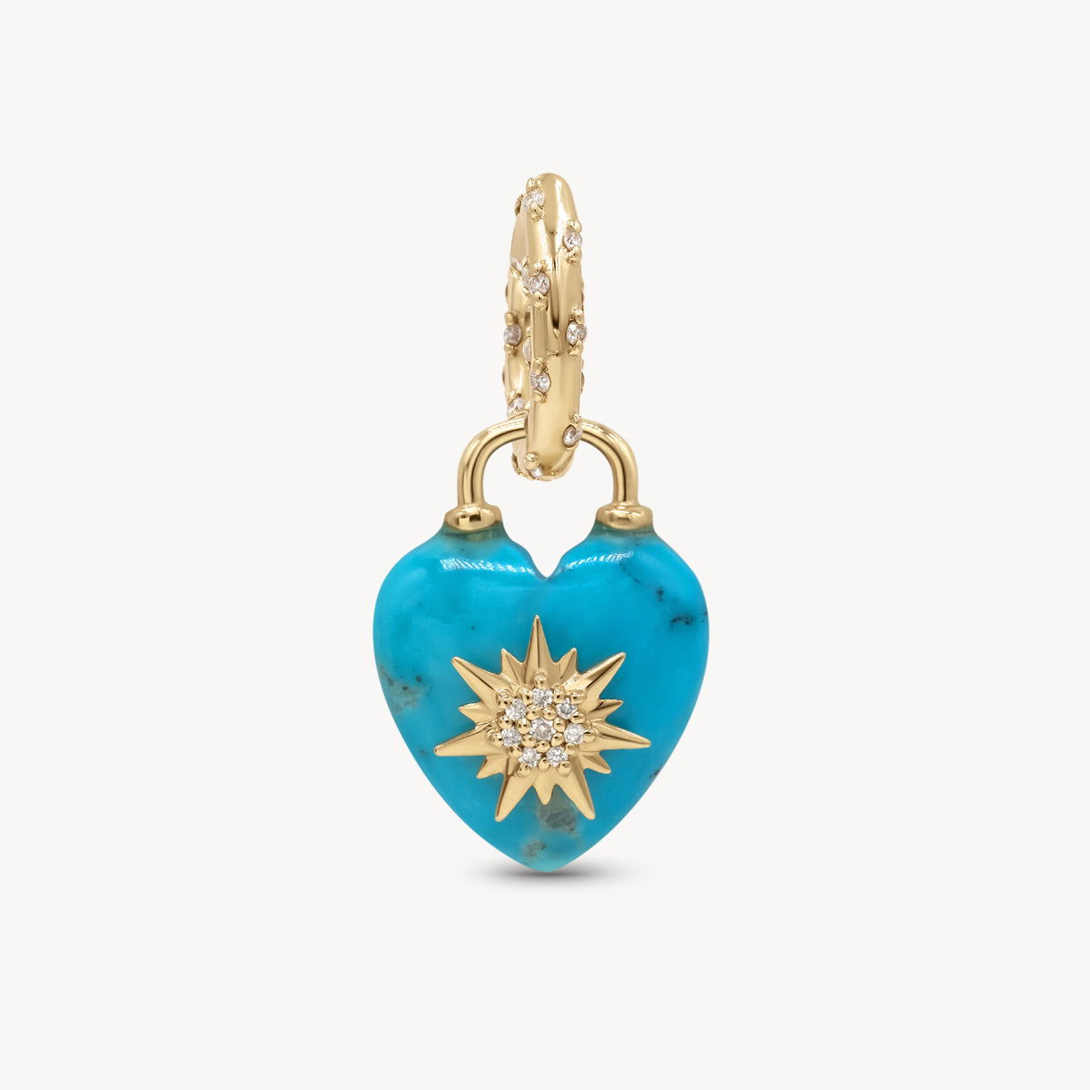 Trust Your Heart Carved Turquoise Charm