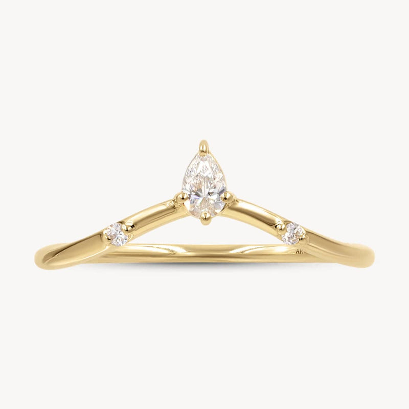 Pear Diamond Arch Ring