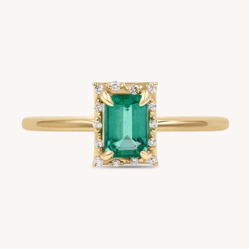 Starry Frame Emerald Ring