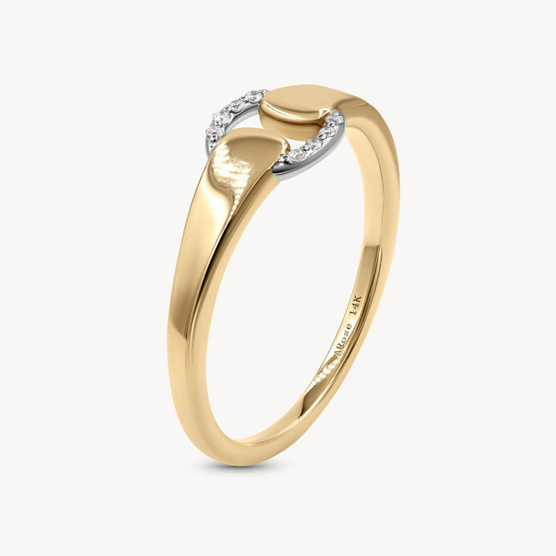 Two-Toned Diamond Buckle Ring