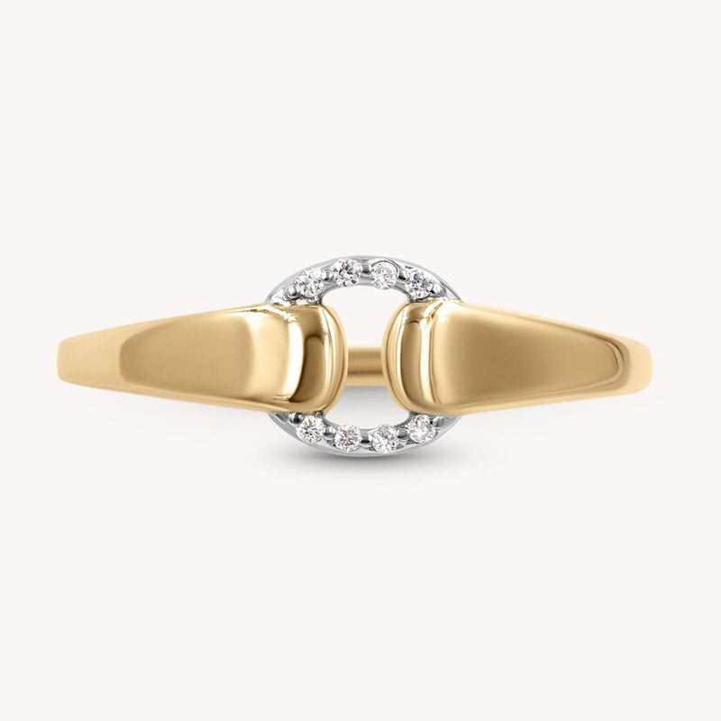 Two-Toned Diamond Buckle Ring