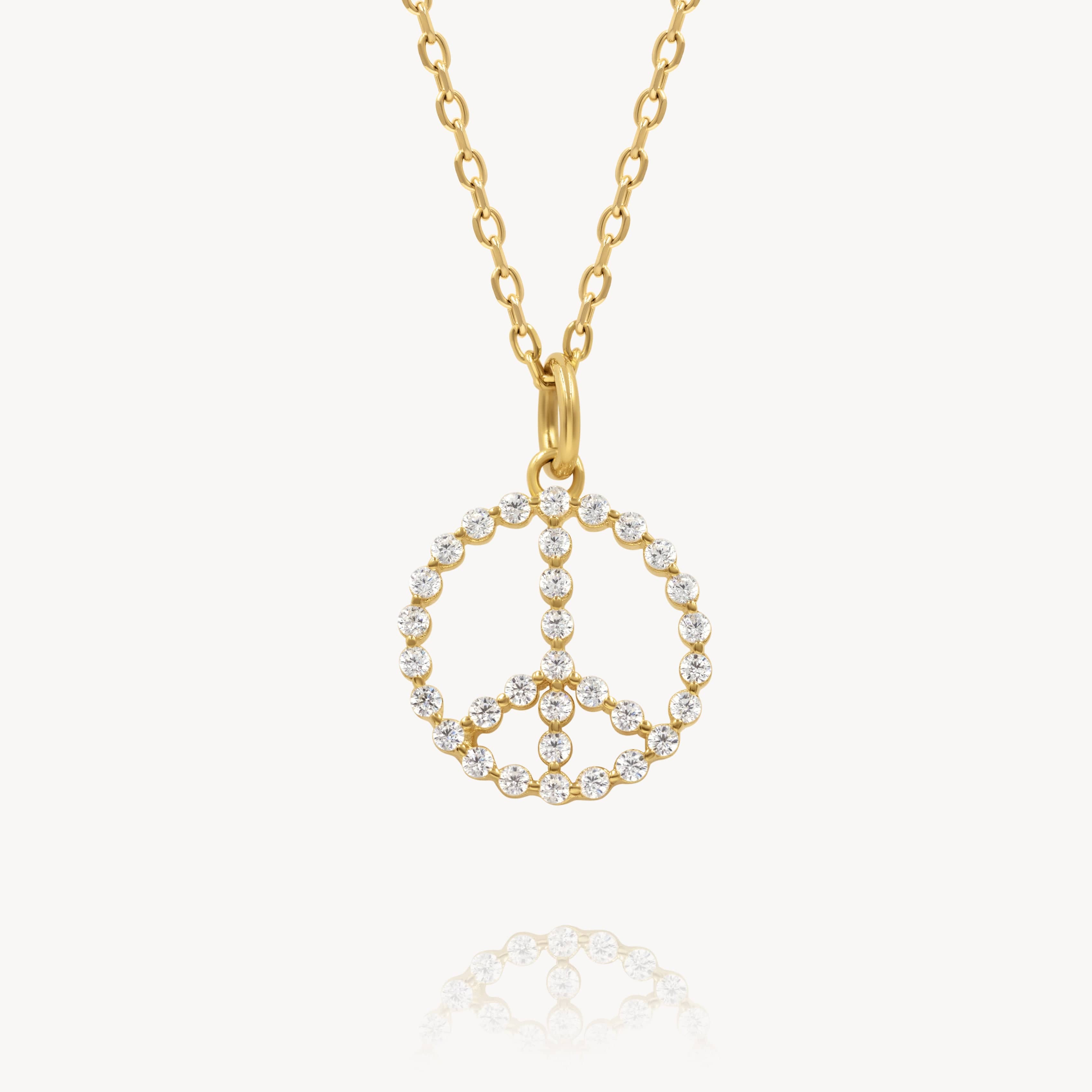 Tiny Peace Sign Necklace - Raiford Gallery Inc