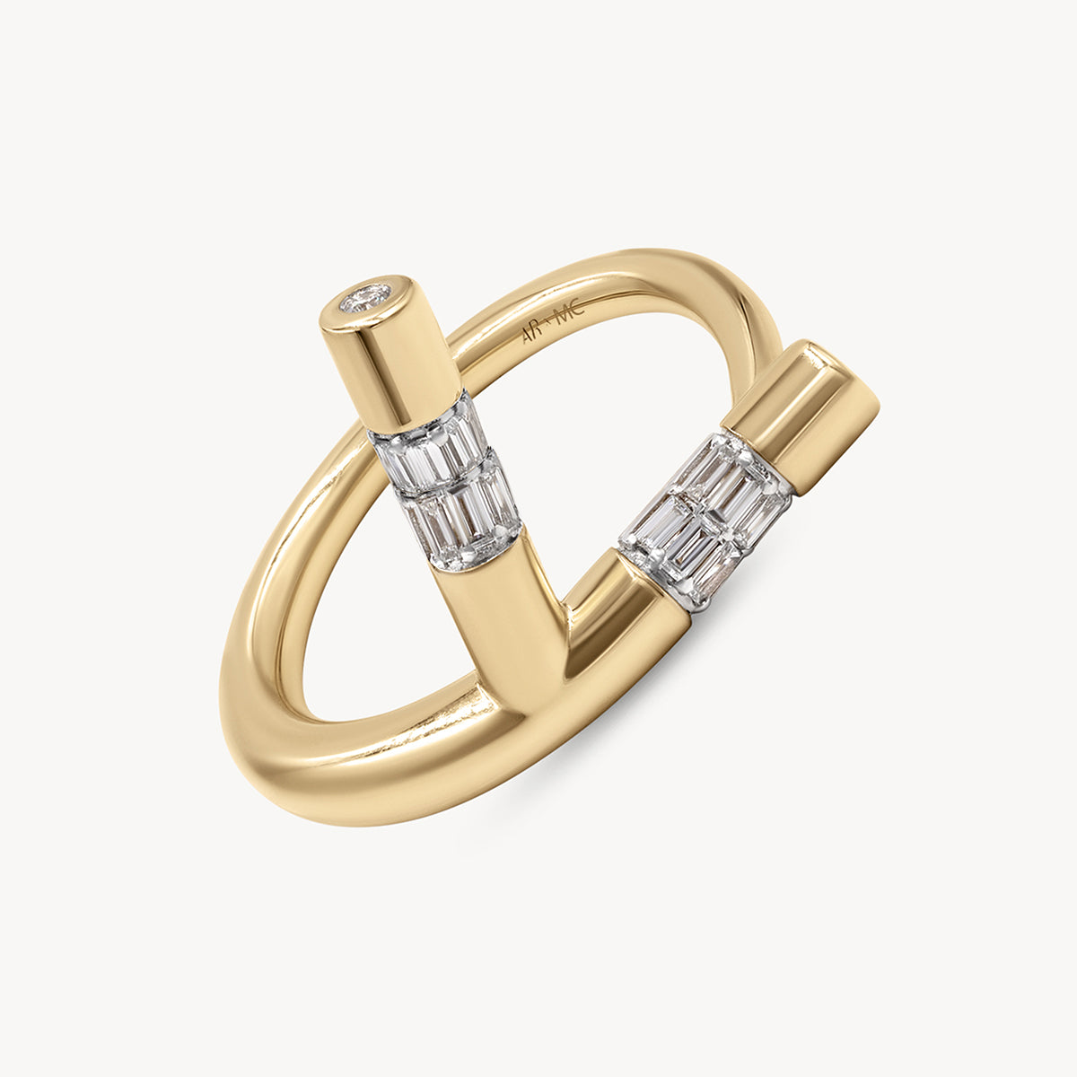 Baguette Diamond Y Ring in 14k Yellow Gold | Audry Rose x Matteo Cibic