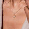 Diamond Heart Round Open Chain Necklace