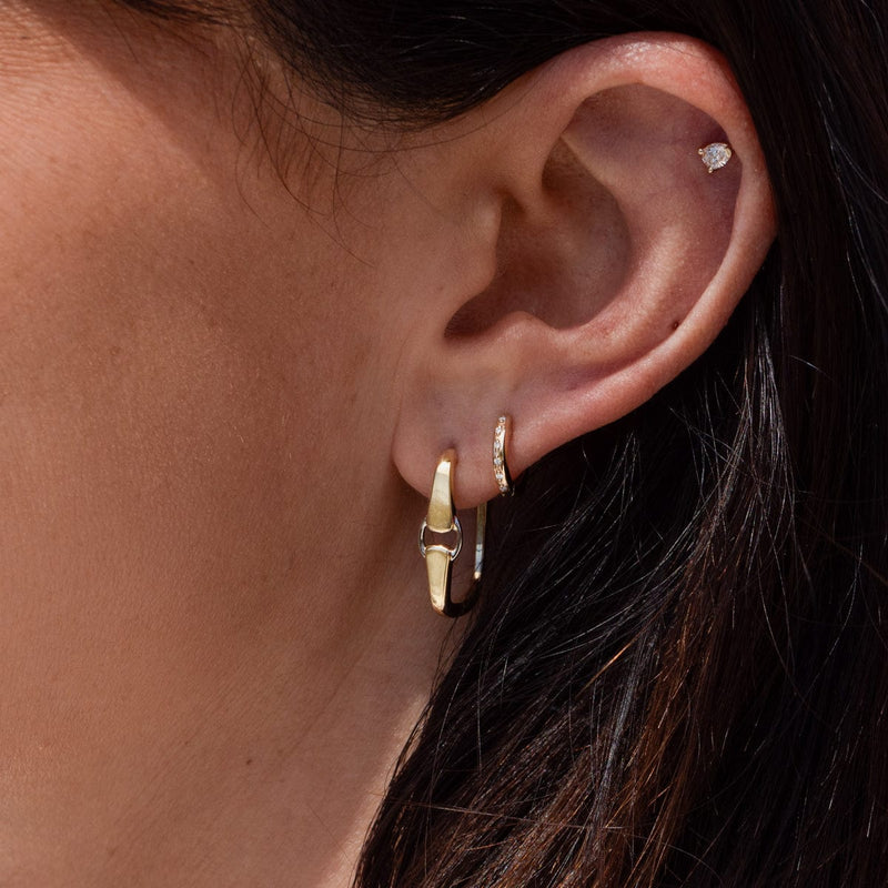 Two-Toned Buckle Earrings