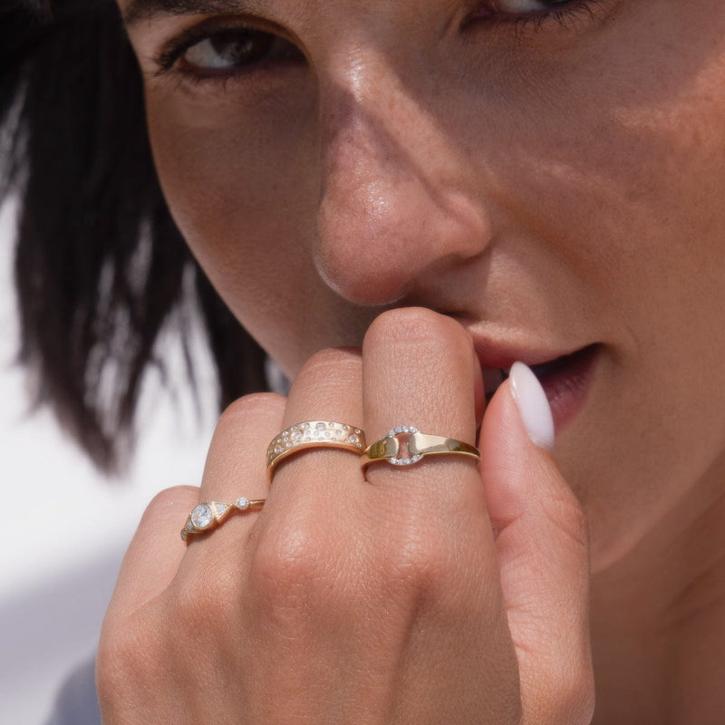 Two-Toned Diamond Buckle Ring