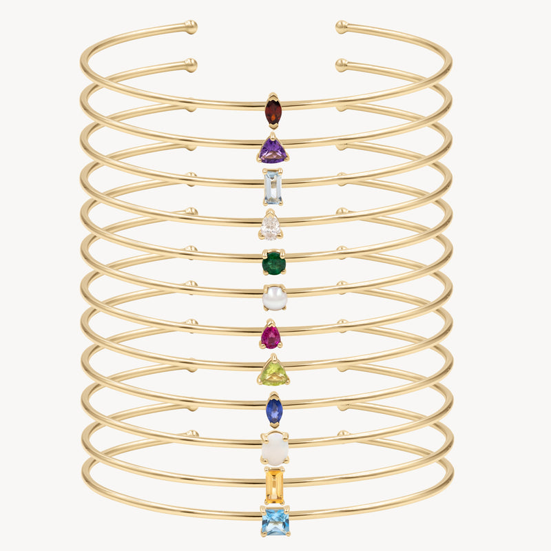 Birthstone Cuff Bracelet