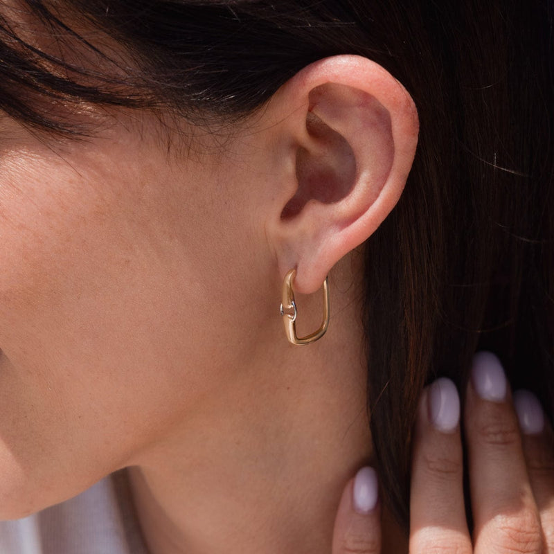 Two-Toned Buckle Earrings