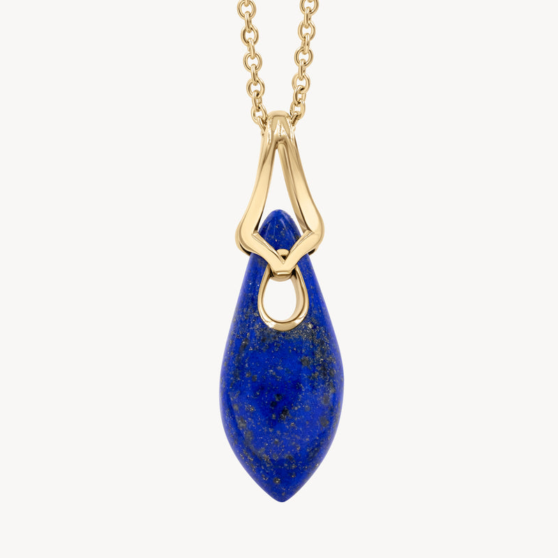 Lapis Elongated Droplet Pendant