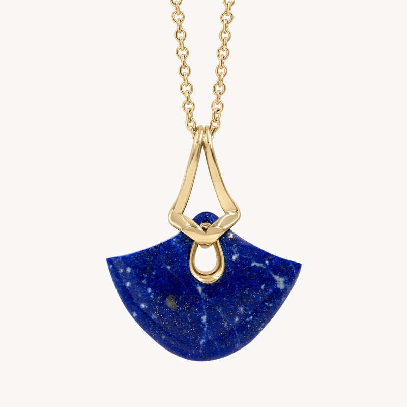 Lapis Tumbler Shield Pendant