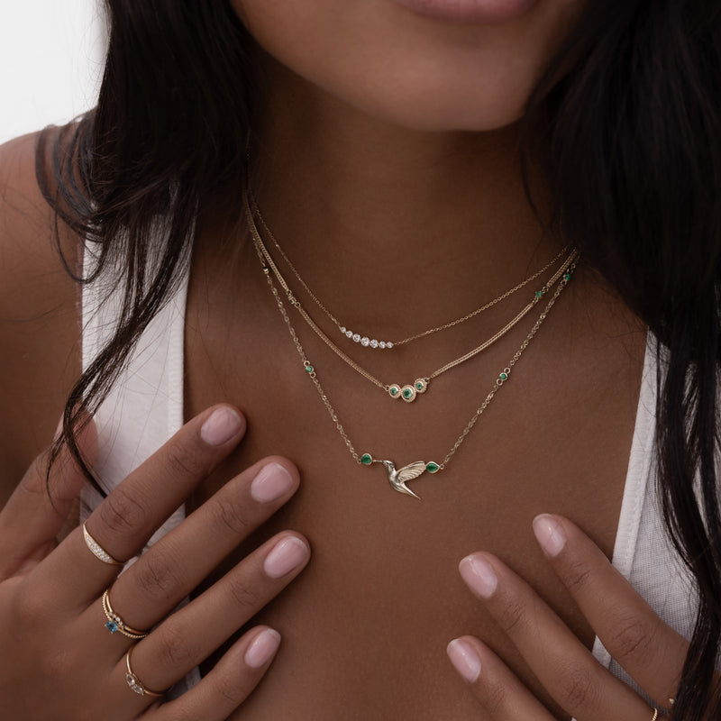 Emerald Hummingbird Necklace