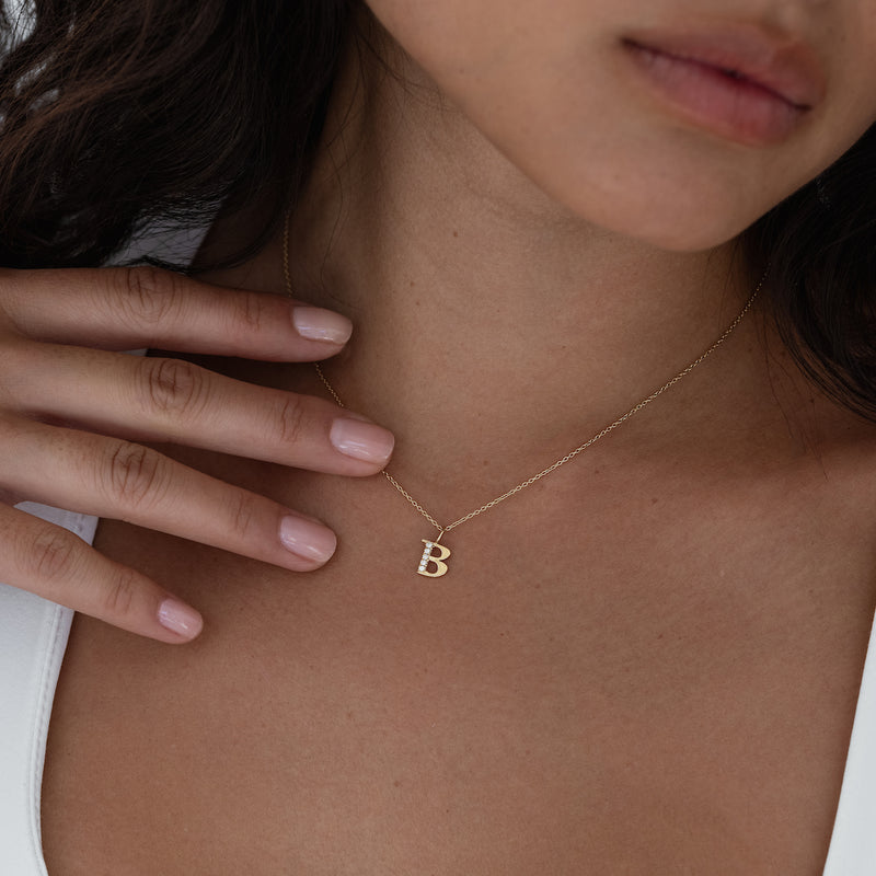 Diamond Initial Necklace