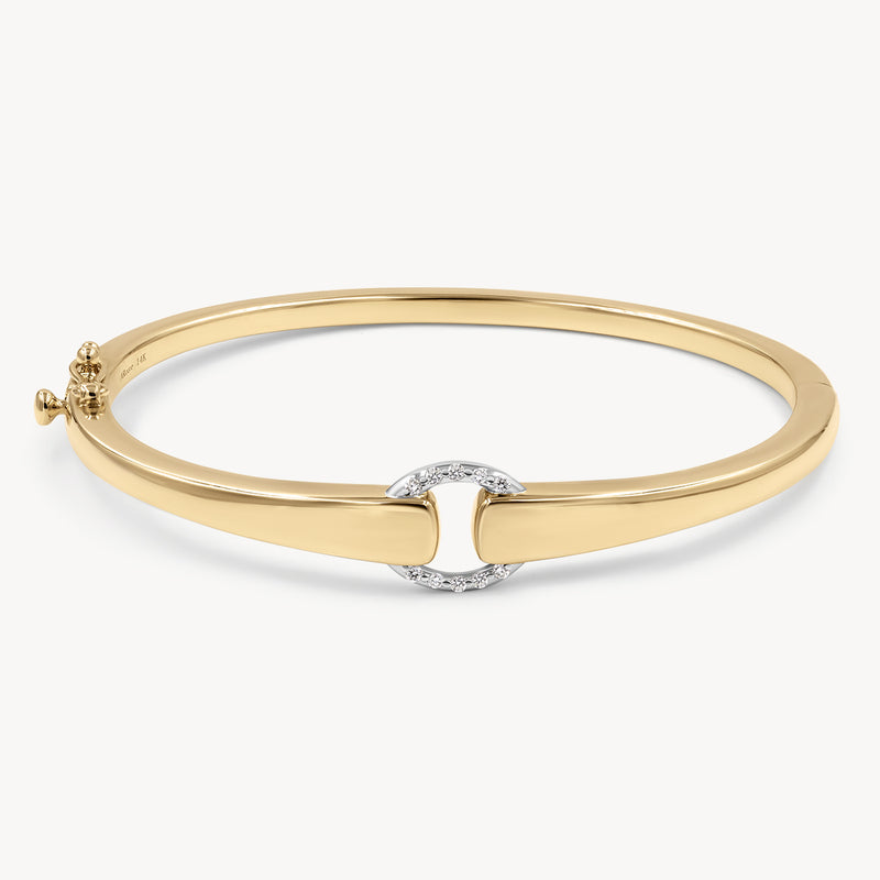 Two-Toned Diamond Buckle Bracelet