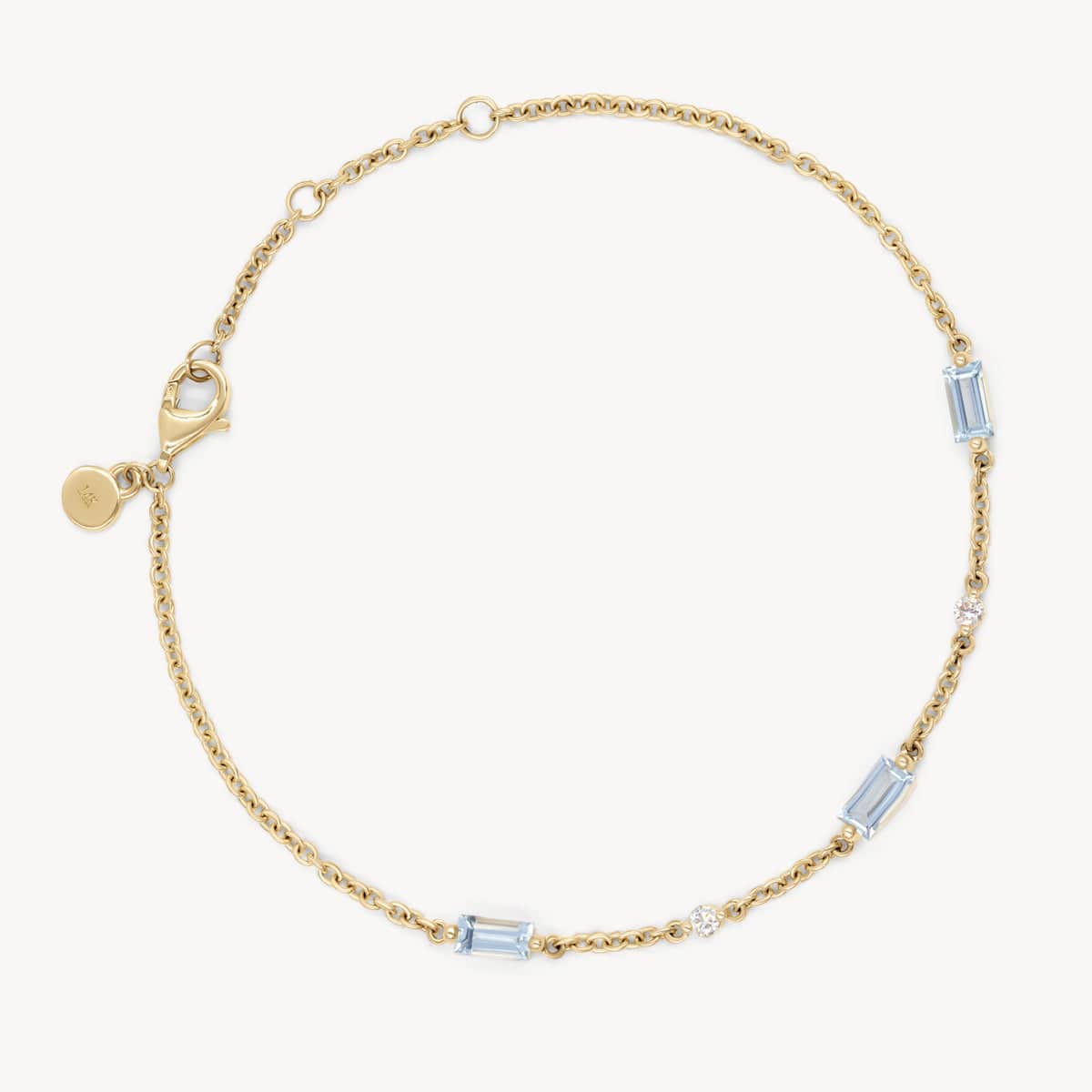 14k Solid Gold Magic Within Birthstone Diamond Bracelet - March - Aqua – by  charlotte