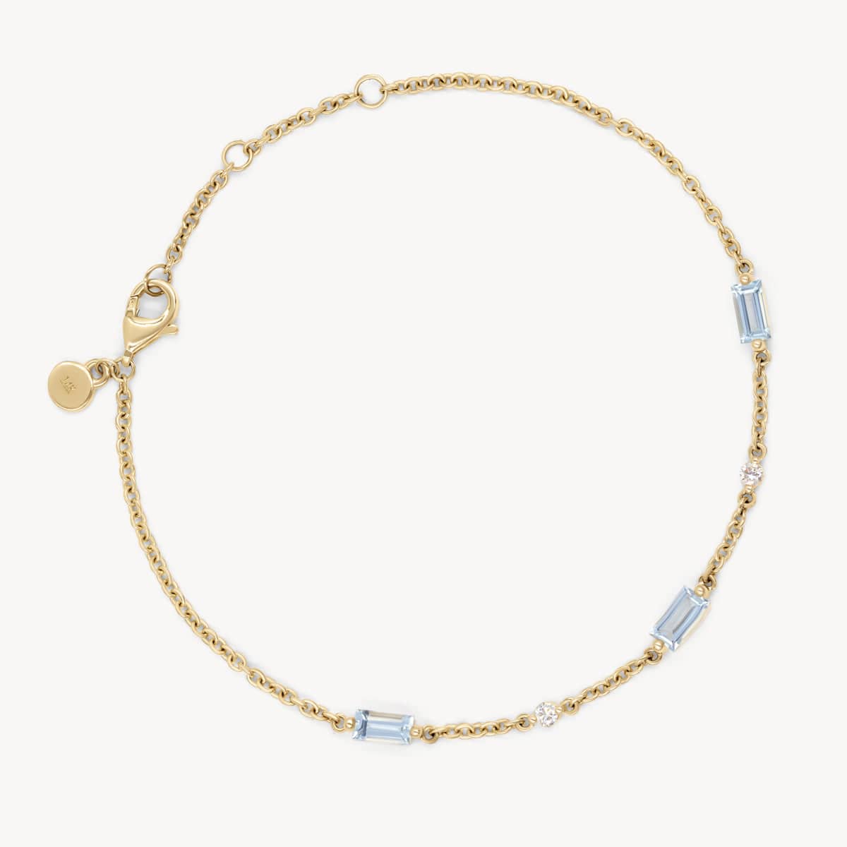 Yellow gold outlet aquamarine bracelet