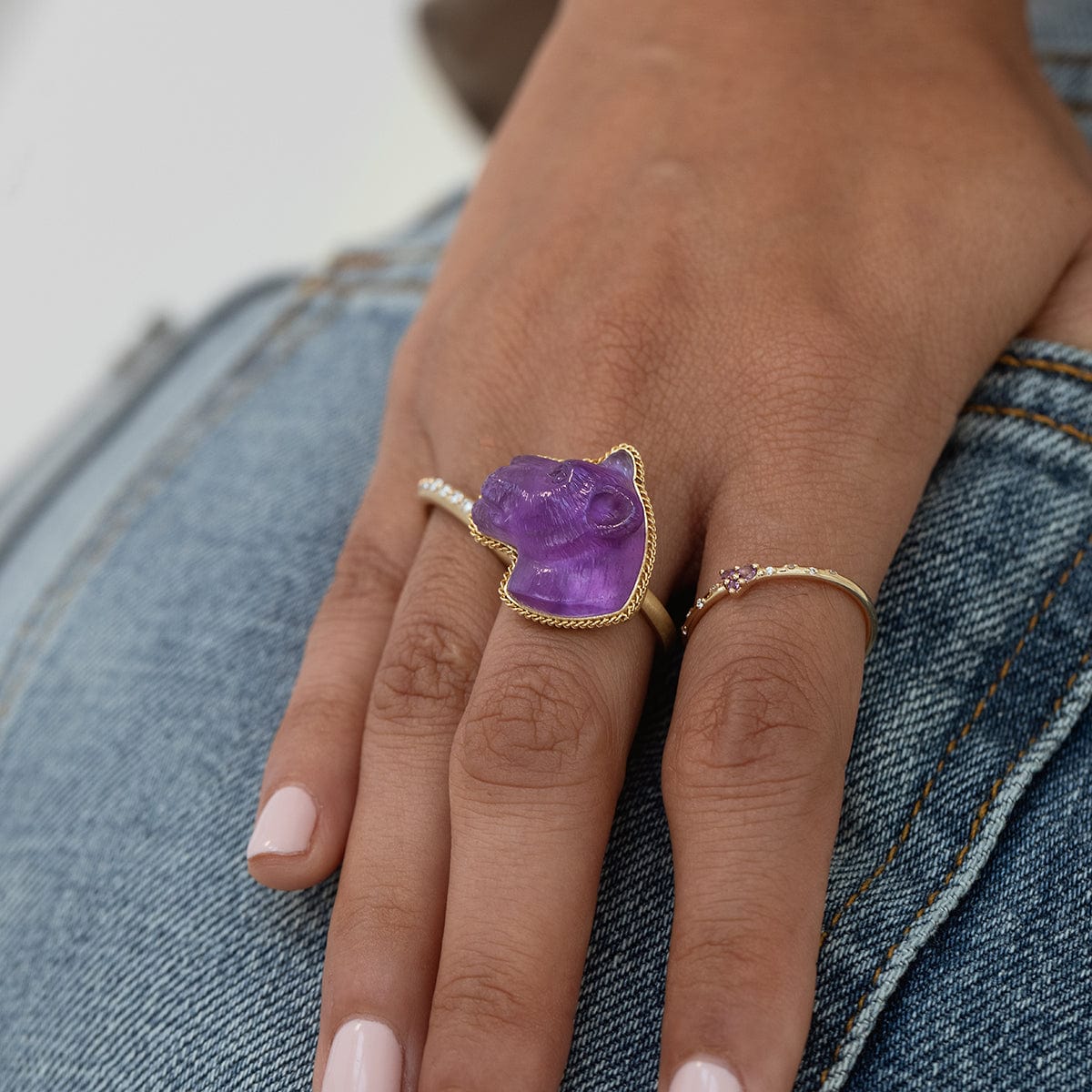 Amali Amethyst Abstract Ring in 18K Yellow Gold | Audry Rose