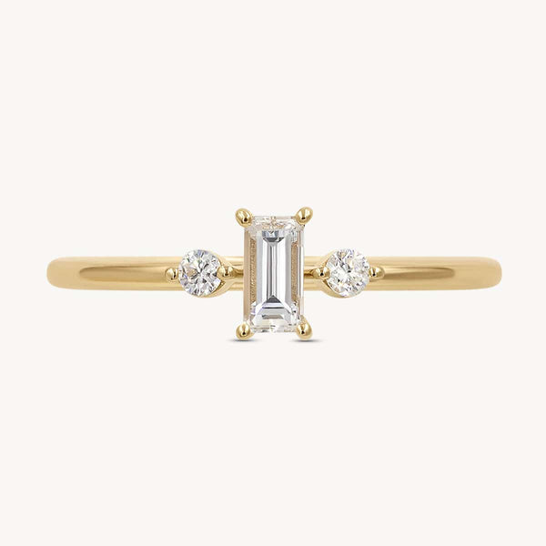 North South Baguette Trio Ring