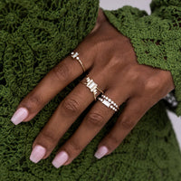 North South Baguette Trio Ring