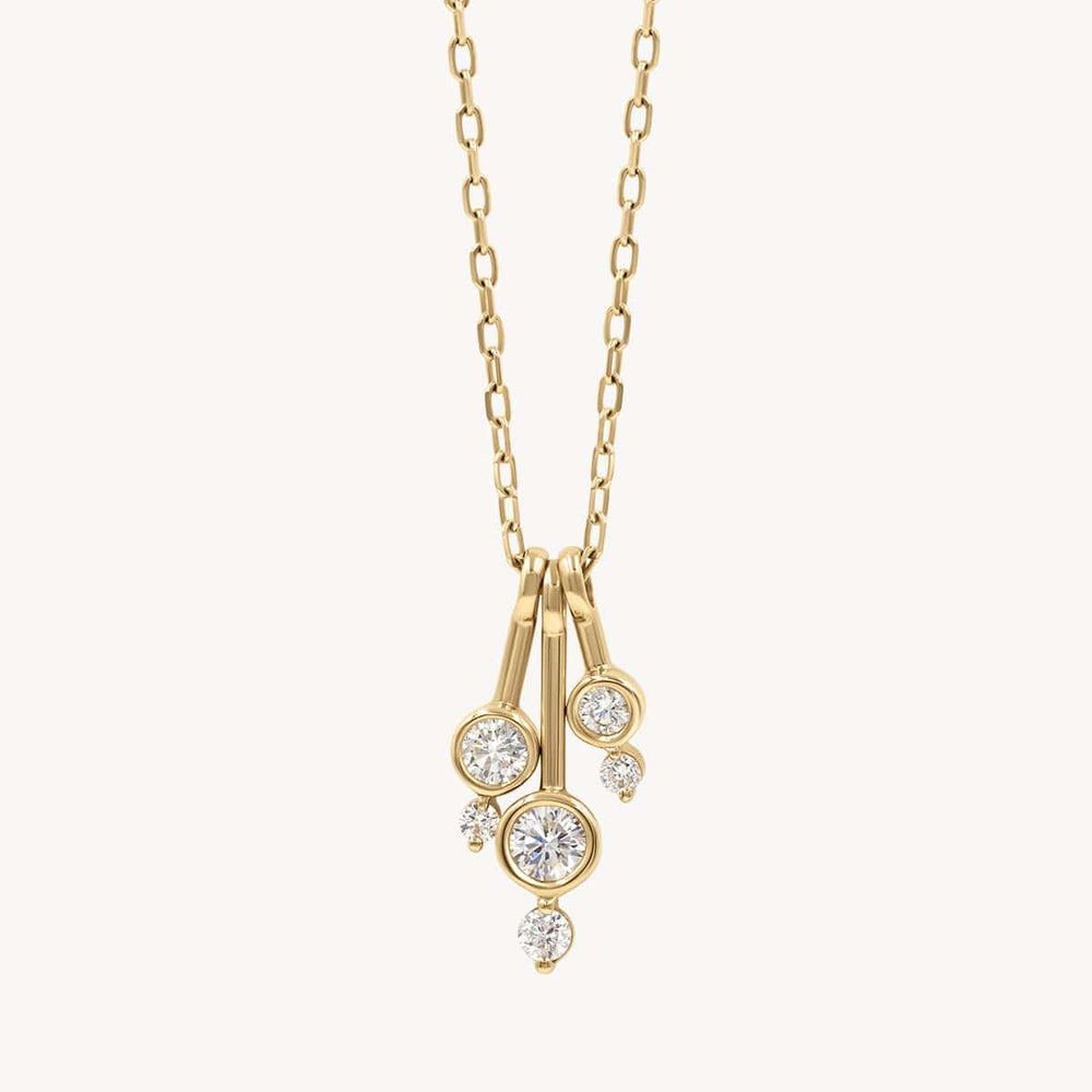 Diamond Bezel Droplet Necklace in 14K Yellow Gold