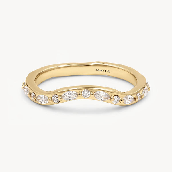 Arched Marquise Diamond Half Eternity Band