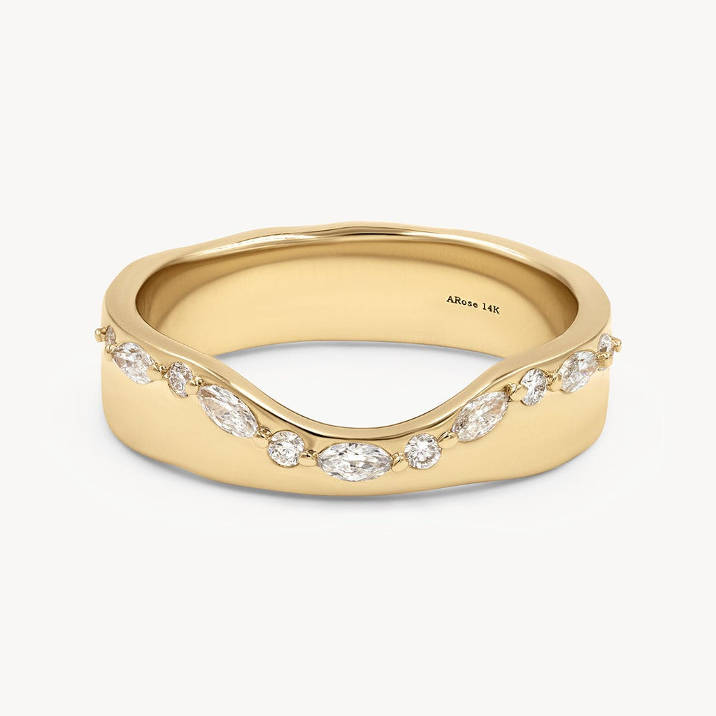 Arched Cigar Marquise Diamond Band