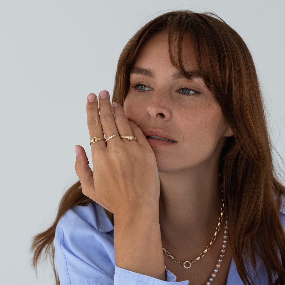 Diamond Spinning Fidget Ring 14K Gold | Audry Rose