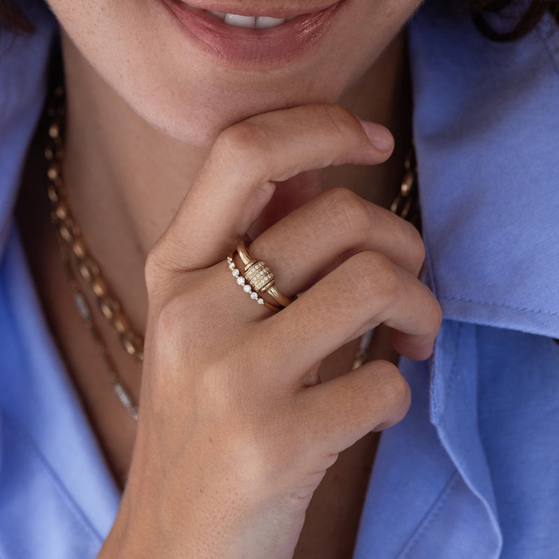 Diamond Spinning Fidget Ring 14K Gold | Audry Rose
