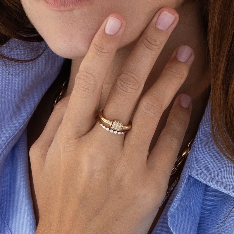 Diamond Spinning Fidget Ring 14K Gold | Audry Rose
