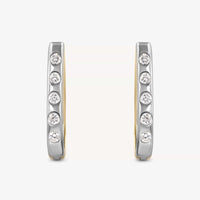 Double Sided Two-Toned Diamond Hoops