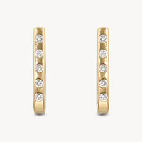 Double Sided Two-Toned Diamond Hoops