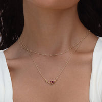 Ruby Granule Cluster Necklace
