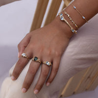 Sapphire and Diamond Luminous Cluster Ring