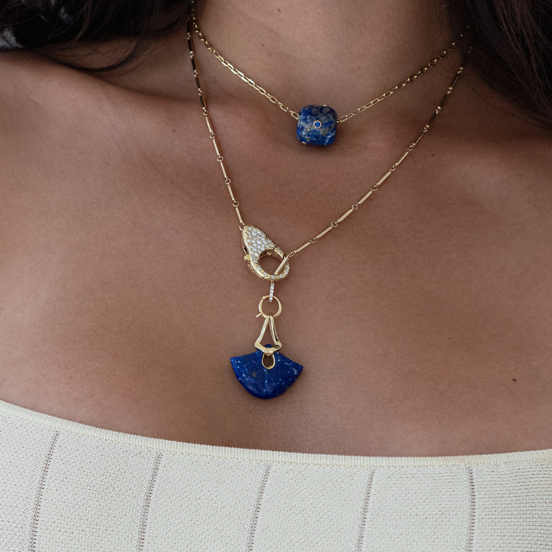 Lapis Tumbler Shield Pendant