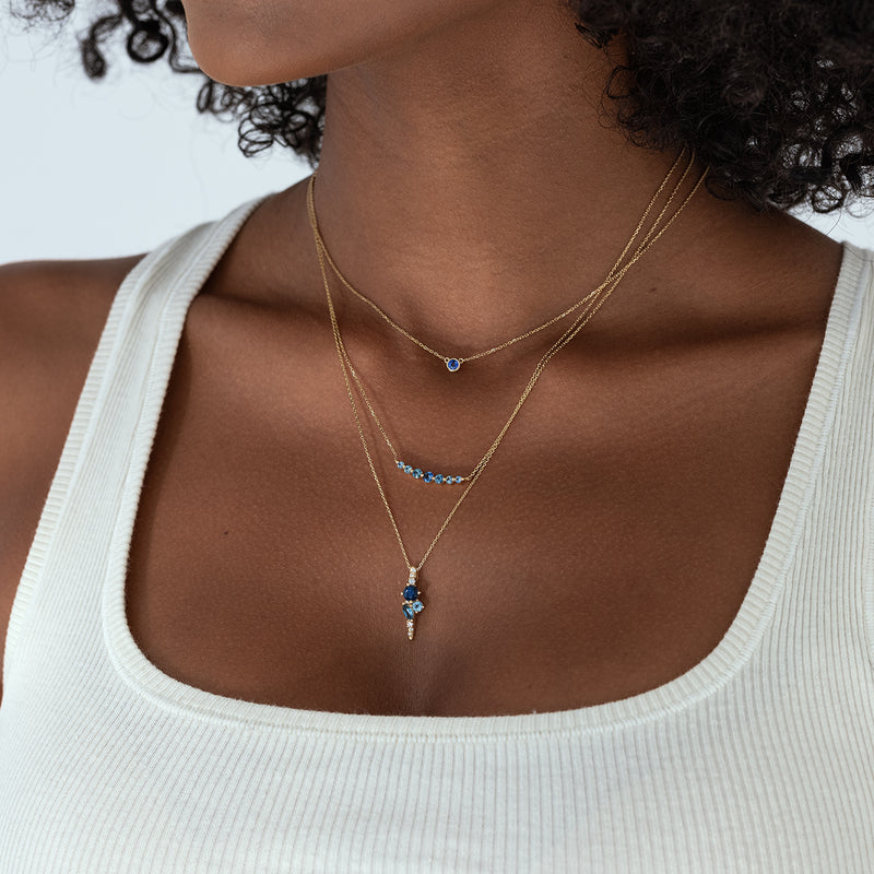 Sapphire Bezel Necklace