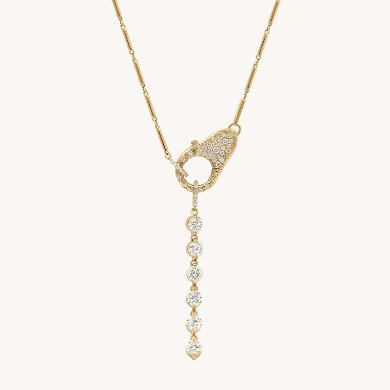 Pave Diamond Lock Necklace