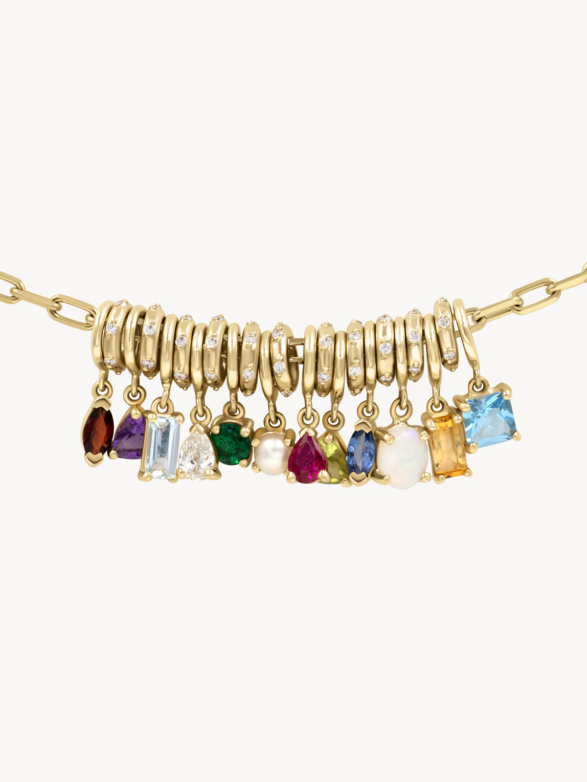 Necklace For Mom Solid Gold Ombre Birthstone Charm Local