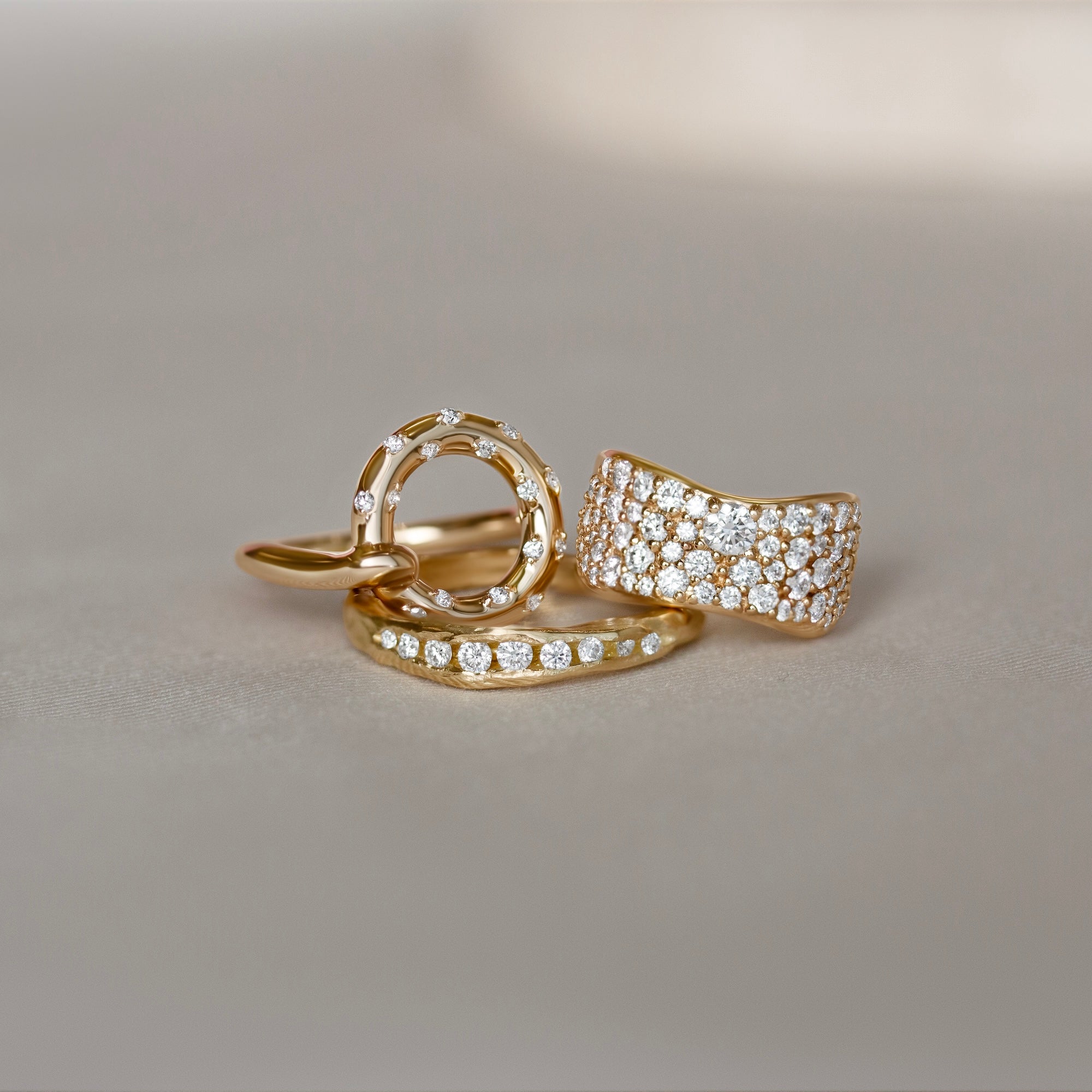 Emily Nixon Crested Half Channel Ring in 18K Yellow Gold | Audry Rose
