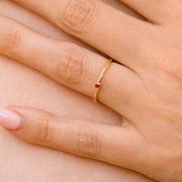 Dainty Starry Birthstone Ring