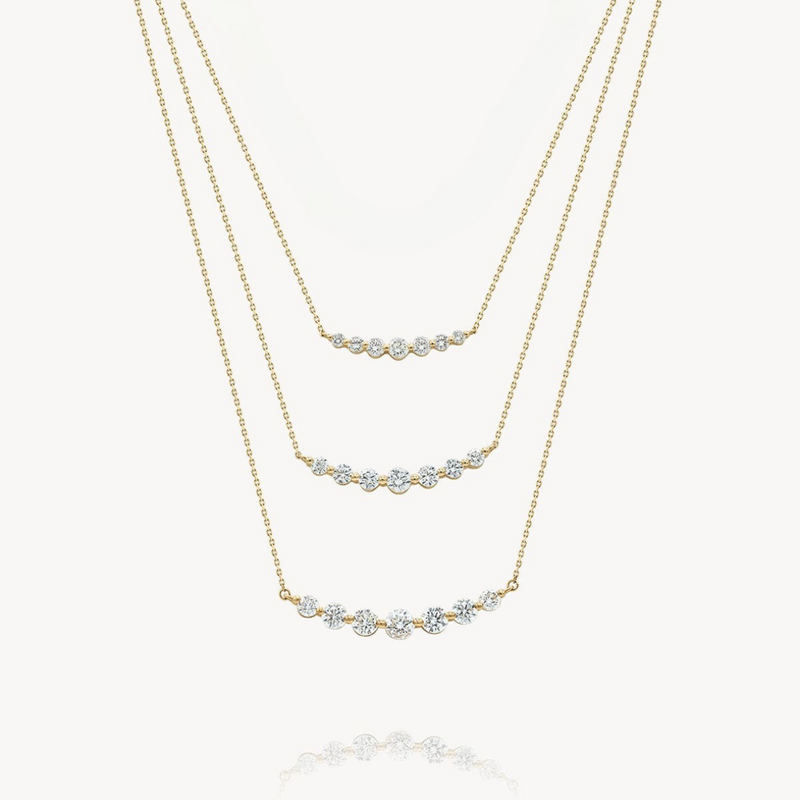 Floating Lab-Grown White Diamond Necklace