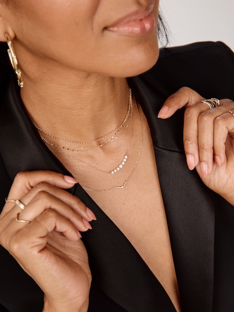 Single Diamond V Necklace