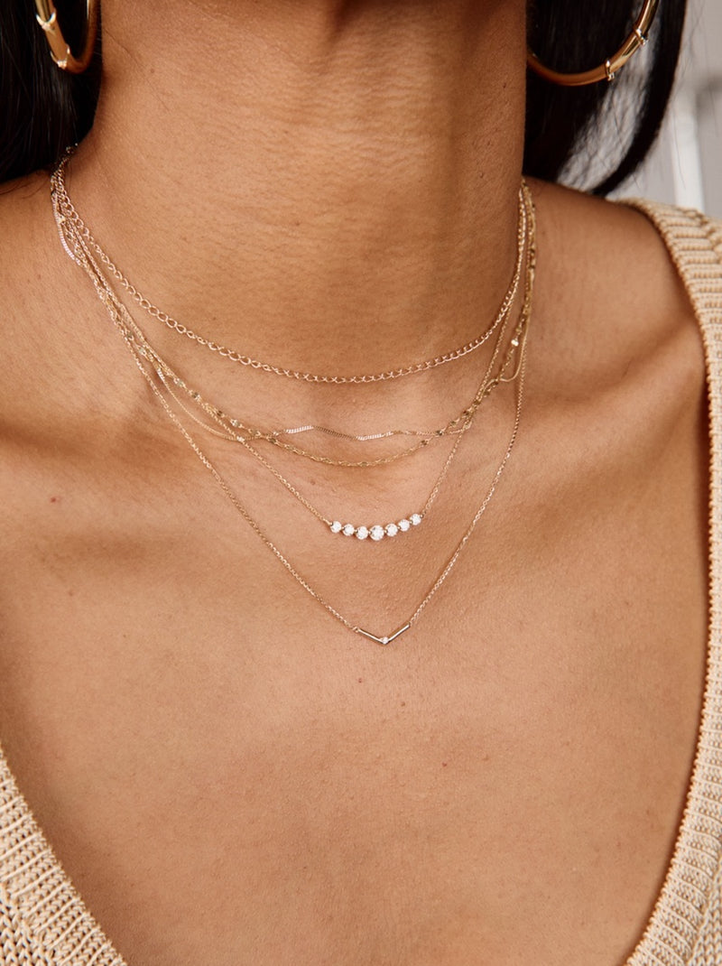 Single Diamond V Necklace