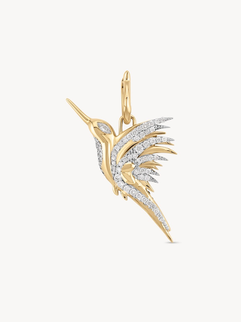 Rainbow and Diamond Colibri Pendant