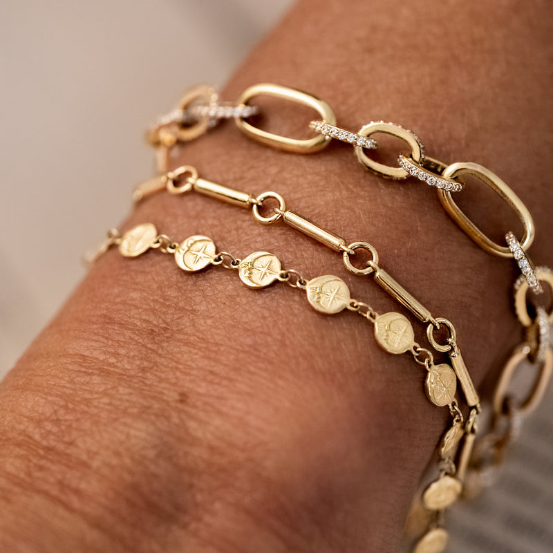 Gold Diamond Link Bracelet