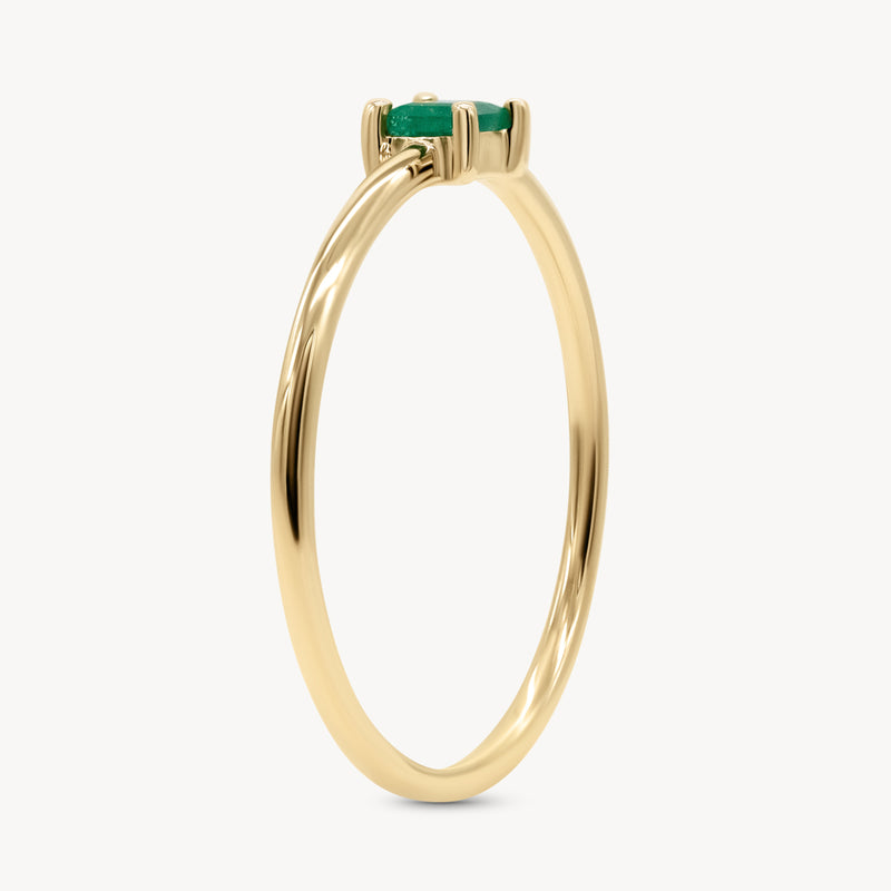 Square Emerald Solitaire Ring