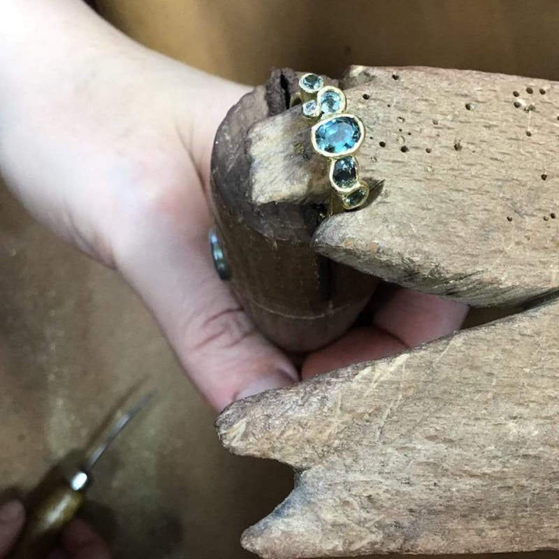 Ocean Sapphires Seaweed Ring